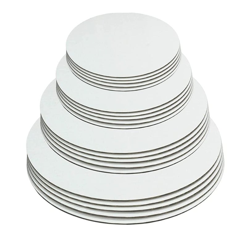 White Round Greaseproof Cake Boards  Cake Circle Base 681012 inch 5 of Each Size