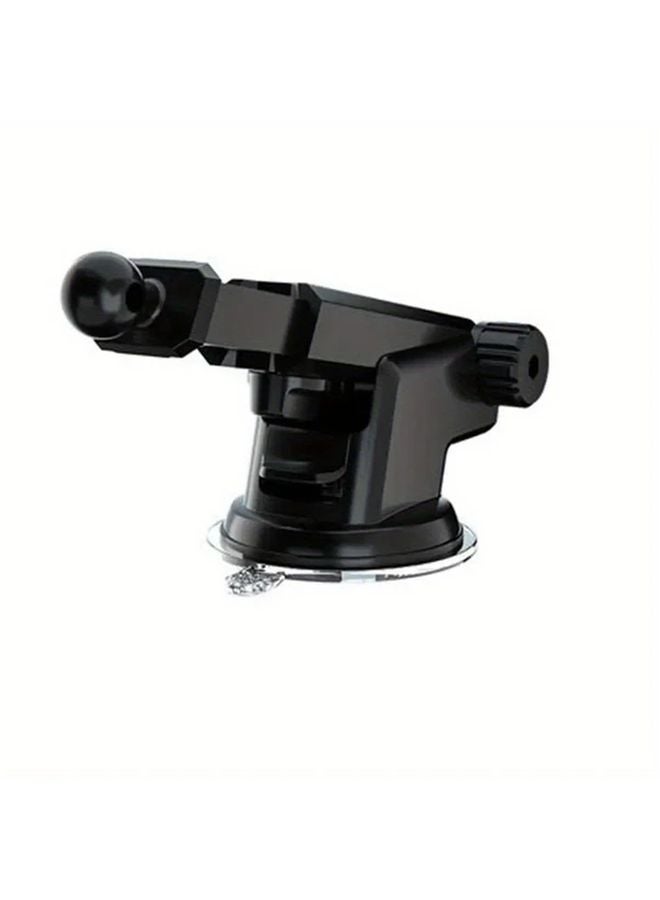 Black Car Phone Holder 17mm Suction Cup Telescopic Rotating Adjustable Mount - Image 1