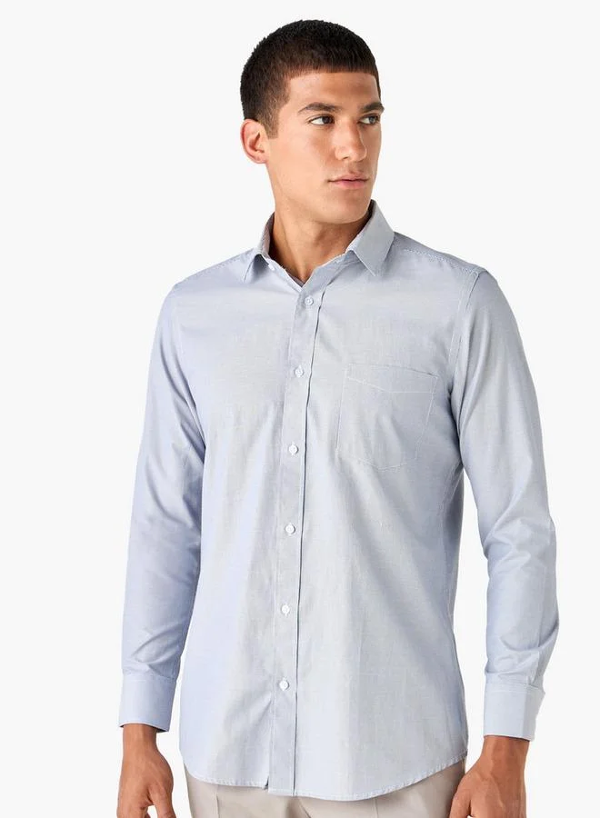 Splash FAV Regular Fit Striped Shirt with Collar and Long Sleeves