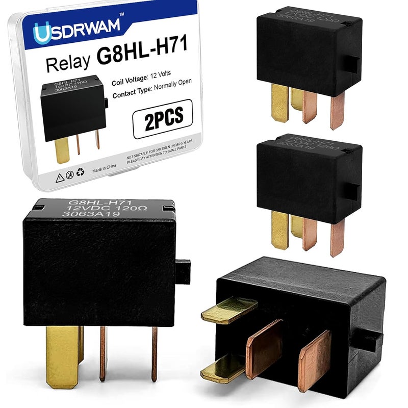 2 قطعة من مرحل السيارات، G8HL-H71 39794-SDA-A03 39794-SDA-A05 12VDC، متوافق مع سيارات Accord 2003-2014 وCivic 2006-2014 وAcura MDX CR-V CR-Z Element 2007-2014 - Image 1