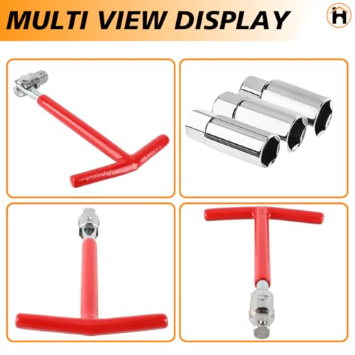 Homdum Universal Spark Plug Socket Wrench, Spark Plug Removal Tool, T-Handle 360 Spark Plug Socket 16/18/21MM - Image 5
