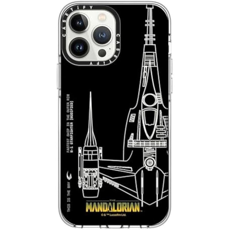 كاستيفي CASETiFY Clear iPhone 13 Pro Max Case 【Mandalorian Co-Lab/Not Yellowing / 6.6ft Drop Protection/Compatible with Magsafe】 - N-1 Starfighter - Clear - Image 1