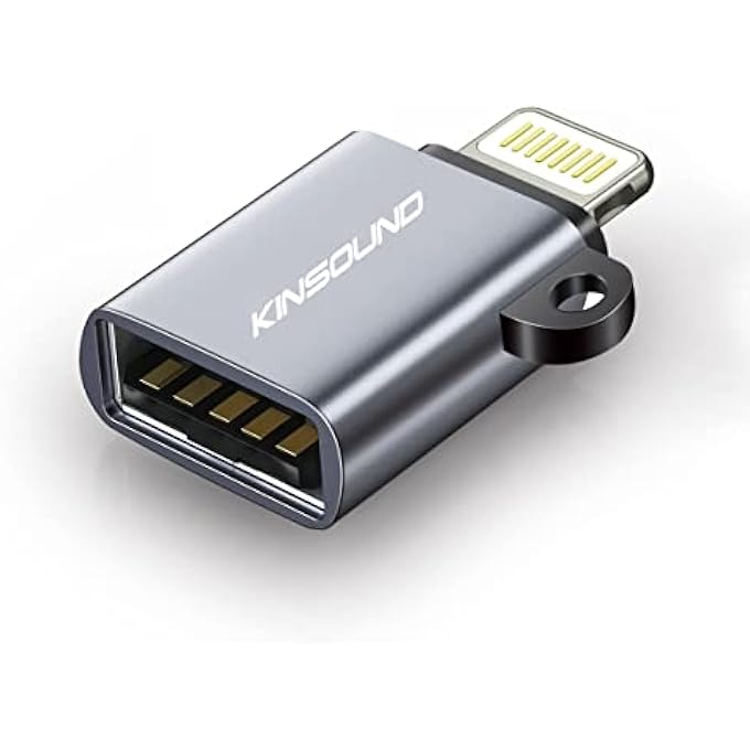 Kinsound USB OTG LIGHTNING TO USB ADAPTER FOR IPHONE/IPAD, COMPATIBLE WITH IOS 13 AND LATER, USB FEMALE SUPPORT CONNECT USB FLASH DRIVE, KEYBOARD, MOUSE, SUITABLE FOR HOME OFFICE - Image 1