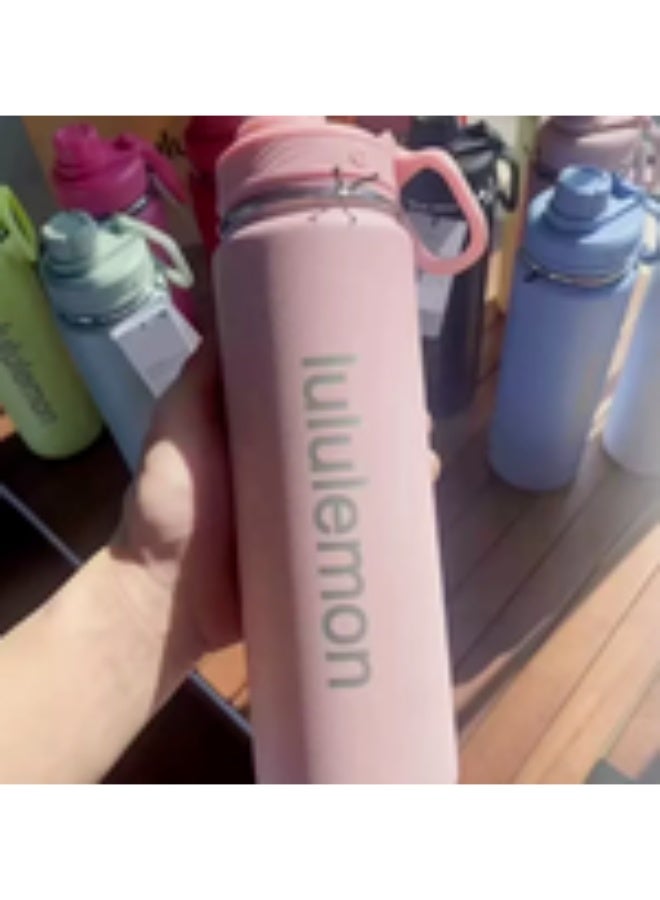 العودة إلى الحياة الرياضة زجاجة المياه 710ml مزدوجة الجدار الفولاذ المقاوم للصدأ الفراغ معزول Tumbler مقاوم للتسرب المحمولة الصالة الرياضية اليوغا ترموس قنينة