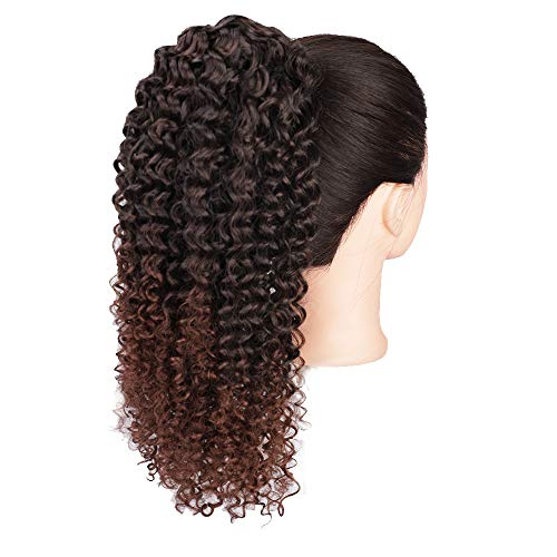 Vigorous Ponytail Extension 14Inch Drawstring Ponytail for Black Women Short Fluffy Afro Kinky Curly Pony Tails Hair Extensions (1B/33) - Image 3