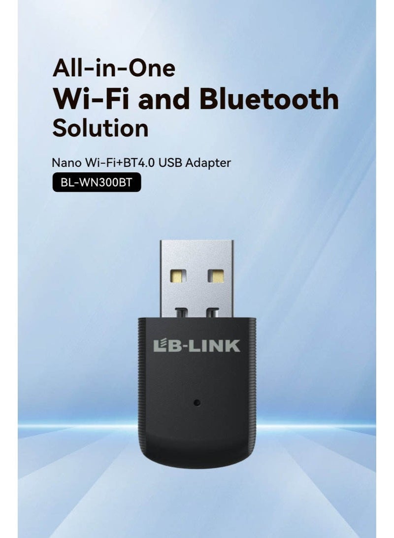 LB-LINK Upgrade your device with the LB-Link BL-WN300BT Nano USB Adapter. This compact and powerful adapter - Image 1