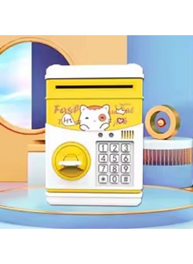 Digital Password Piggy Bank for Kids for Paper Money and Coins ATM Style, Kids Birthday Gifts (Yellow) - Image 1