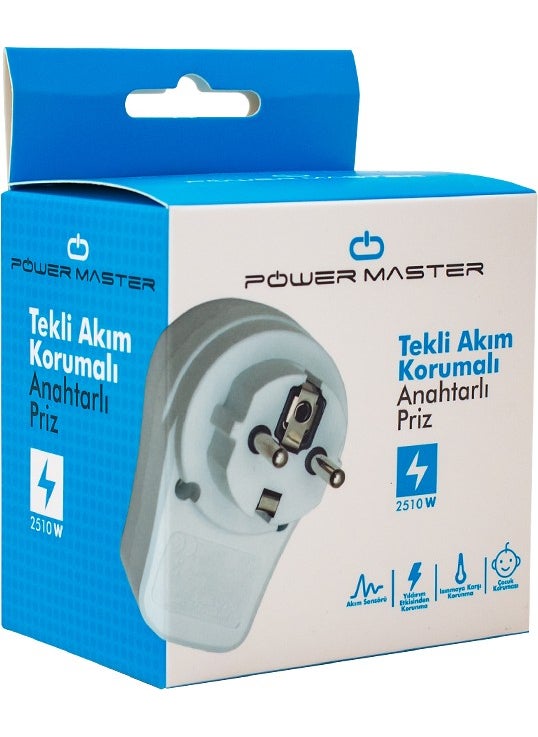 Powermaster 10 Ampere - 2510 Watt Single White Switched Surge Protective Socket (Internet Sales Under 100TL Prohibited) - pzsku/ZBB341676B4CB3945D11FZ/45/_/1728051775/31b36631-32c2-443d-8dca-d0a68aa56580