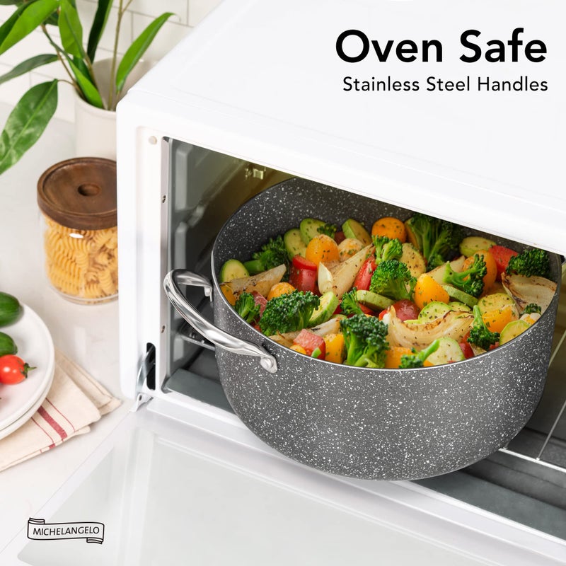 MICHELANGELO 5 Quart Stock Pot with Lid, Nonstick Soup Pot with Lid, Induction Pot for Cooking, 5 Qt Pot with Lid, Non Stick Pot for Kitchen, Stockpot with Stainless Steel Handle, Oven Safe - Image 5