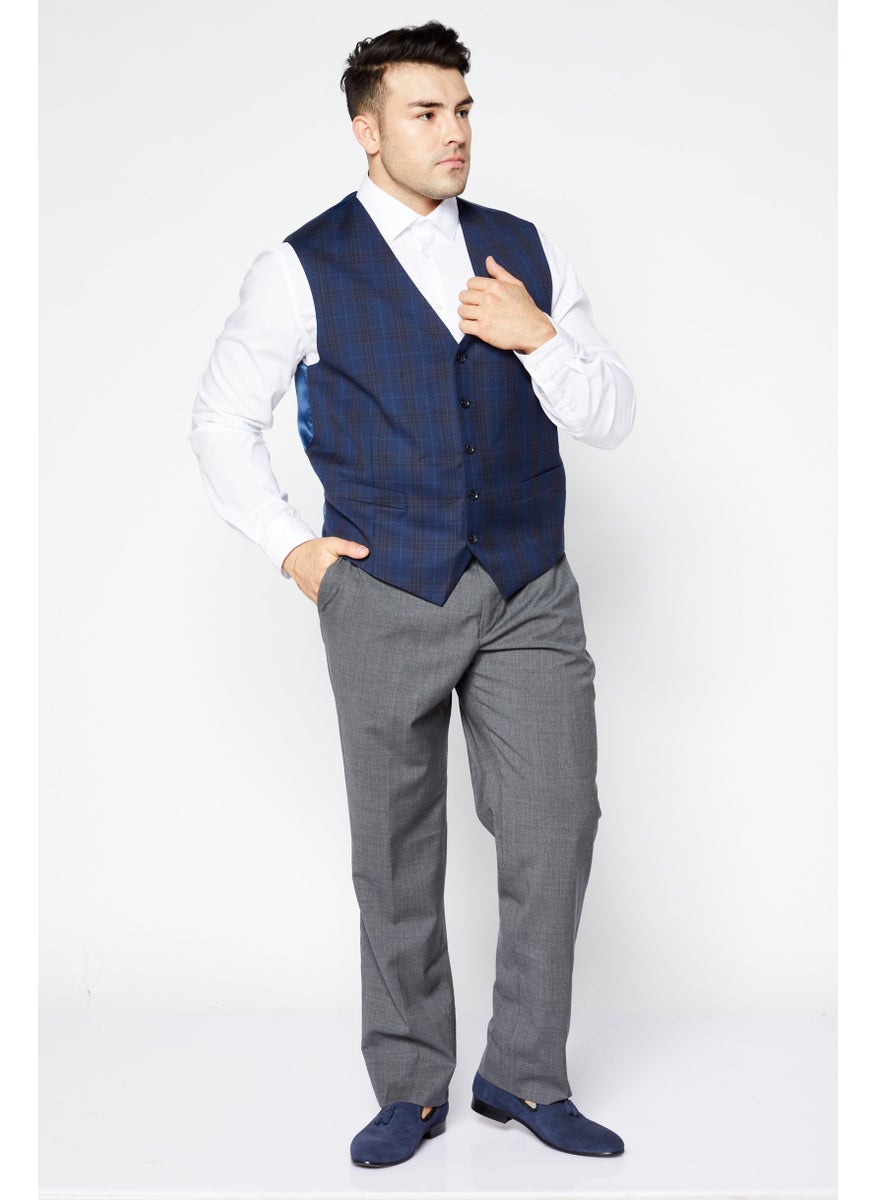 Men Regular Fit Checkered Vest, Navy Blue - pzsku/ZBB34185B94D69447CC17Z/45/_/1726108743/45d6187b-4887-47aa-8b78-8498e1f39c2b