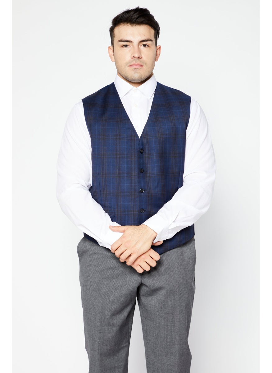 Men Regular Fit Checkered Vest, Navy Blue - pzsku/ZBB34185B94D69447CC17Z/45/_/1726108805/809a4f3e-e15c-419d-a5ab-af6dc9f9a13c