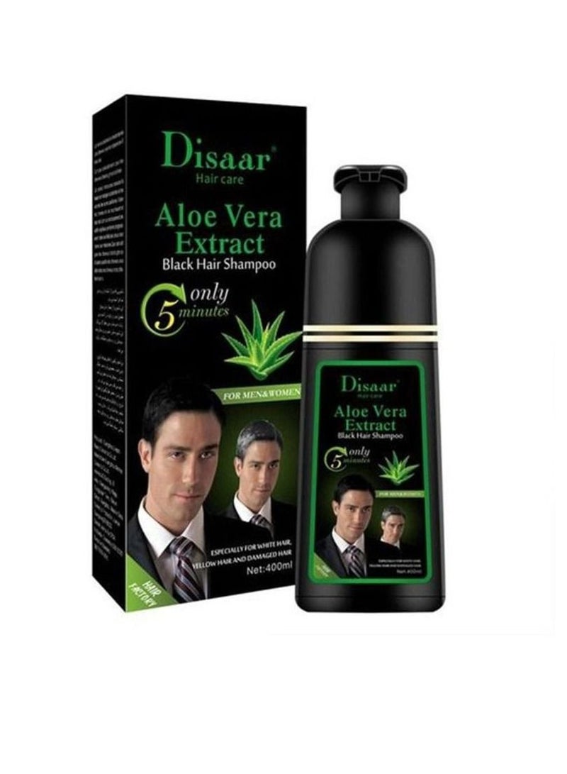 Disaar Aloe Vera Natural Black Hair Dye Shampoo 400 ml 