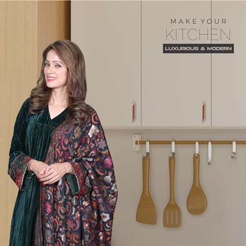 LAPO 4 Inch Cabinet Handles for Kitchen Units, Suitable for Wardrobe and Pooja Mandir, Scratch Resistant Surface, DIY Installation, 3 Years Warranty (96mm, PVD Rose Gold Finish, Pack of 2) – Twist - Image 2