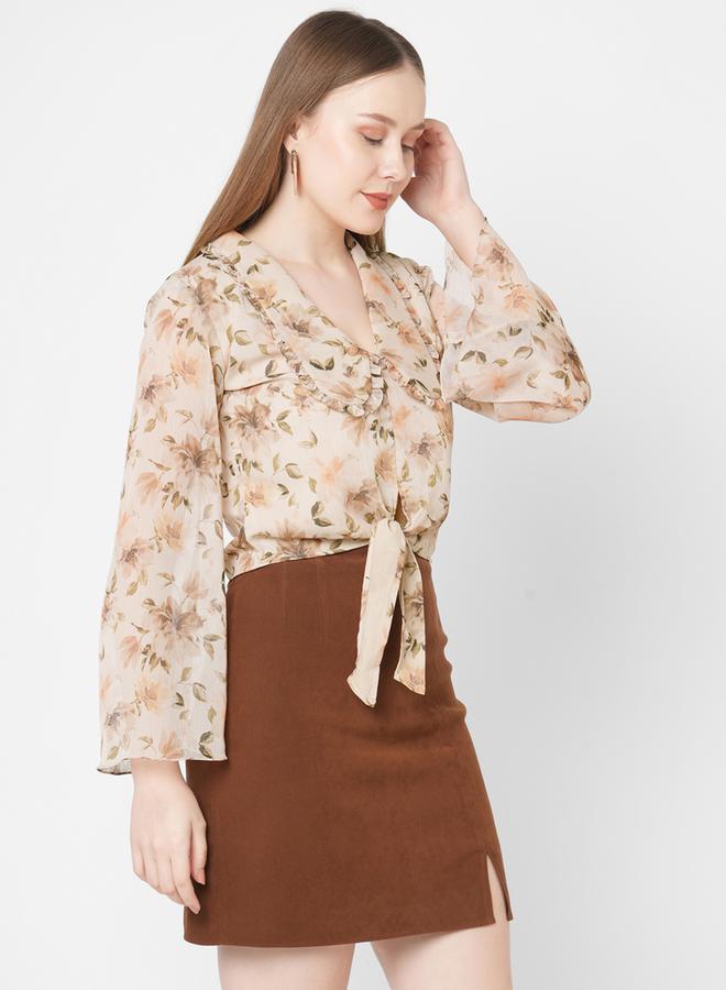 ميش بلوزة شيفون مطبعة بزهور - Image 4