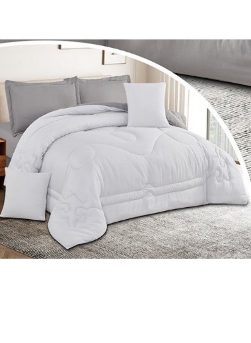 سمارت هوم مفرش صيفي نفر يناسب سرير مقاس 120×200 سم ، المفرش قابل للإستخدام على الوجهين، طقم مفارش بحشوة دبل ، طقم نوم مصنوع من المايكروفايبر يتكون من 4 قطع ( 1 مفرش بحشوة + 1 واقي مرتبة مطاط + 1 كيس مخدة + 1 كيس للوسادة المربعة ) مقاس المفرش 230X170 سم ومقاس واقي المرتبة 120×200+30 سم - Image 5