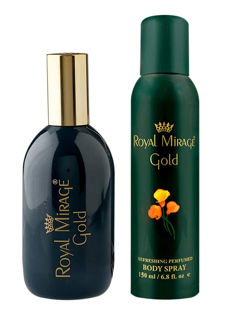Royal Mirage Perfume & Deodorant Gift Set, Long Lasting Scent, Fragrance Deo Body Spray, Perfume 120ml + Deo 150ml Gold - Image 3