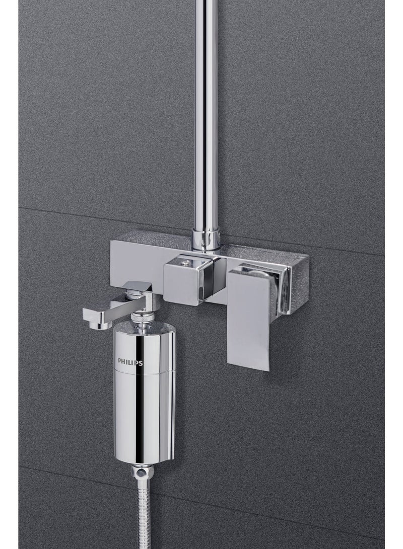 Philips Water AWP1775 - In-Line Shower Filter - Reduces Chlorine by up to 99 Percent I Easy to Install I Fits all UK and Eire Shower hoses and taps I HIGH WATER FLOW I CONVENIENT AND EASY I Chrome - Image 4