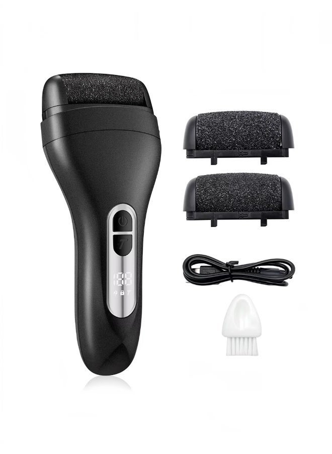 Lifenpure Rechargeable Electric Callus Remover for Feet Pedicure Foot Scrubber And Dead Skin Remover Tool Smooth And Soft Feet Care Black - Image 1