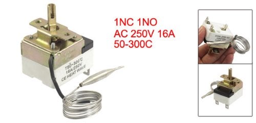 uxcell 1NC 1NO AC 250 16A 50-300C Temperature Control Switch Capillary Thermostat for Oven Refrigerator Smoker Heater - Image 2