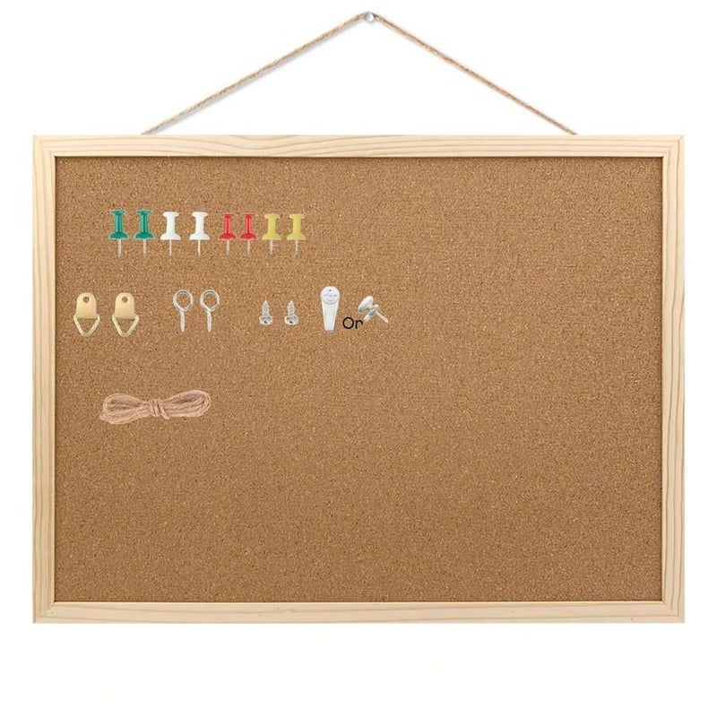 Shein RIMEMO Cork Bulletin Board with Wooden Frame, 15.75" x 11.8", Wall-Mounted Pin Board for Office, Home, School, Vision Board, School Supplies, Back to School - One Size - Image 5