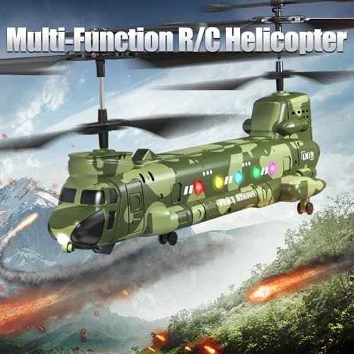 OBEST LM19-D Chinook RC Helicopter,Remote Control Military Helicopter with Camera,Twin-propeller with Altitude Hold,One Key take Off/Landing,Army RC Toys and Military Fans - Image 5