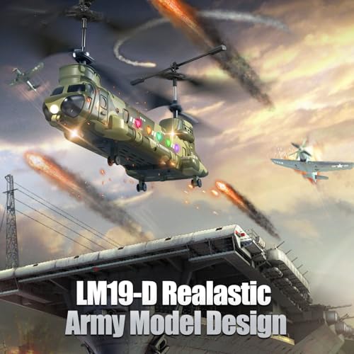 OBEST LM19-D Chinook RC Helicopter,Remote Control Military Helicopter with Camera,Twin-propeller with Altitude Hold,One Key take Off/Landing,Army RC Toys and Military Fans - Image 2
