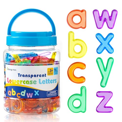 Odoorgames 78 Pcs Translucent Lowercase Letters Learning Toy for Light Table Accessories and Manipulatives - Image 1