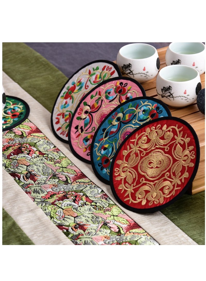 Bluejw Sets Of 7 Embroidery Style Drink Coasters Absorbent Coaster For Tabletop Protection Suitable For Kinds Of Cups - Image 5