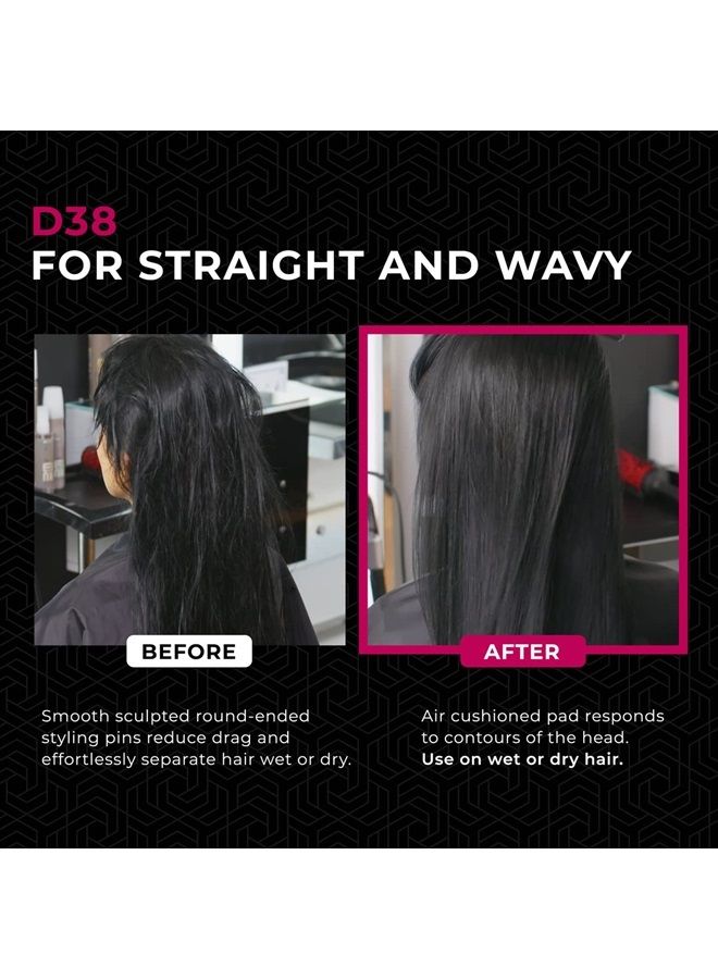 DENMAN Power Paddle Hair Brush for Fast and Comfortable Detangling, Blow Drying and Styling - Combination of D3 Styling Pins & Paddle Brush - For Women and Men (Red & Black), D38 - Image 4