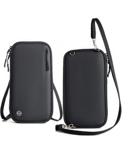 Uwals RFID Travel Passport Wallet - Waterproof Travel Passport Holder for Men and Women, Large Capacity Lightweight Portable Travel Document Organizer Passport Holder, Black- 1PCS  - Image 1