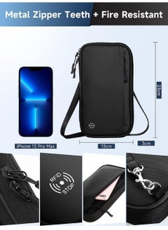 Uwals RFID Travel Passport Wallet - Waterproof Travel Passport Holder for Men and Women, Large Capacity Lightweight Portable Travel Document Organizer Passport Holder, Black- 1PCS  - Image 3
