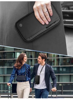 Uwals RFID Travel Passport Wallet - Waterproof Travel Passport Holder for Men and Women, Large Capacity Lightweight Portable Travel Document Organizer Passport Holder, Black- 1PCS  - Image 5