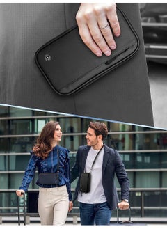 Generic RFID Travel Passport Wallet - Waterproof Travel Passport Holder for Men and Women, Large Capacity Lightweight Portable Travel Document Organizer Passport Holder, Black- 1PCS  - Image 5