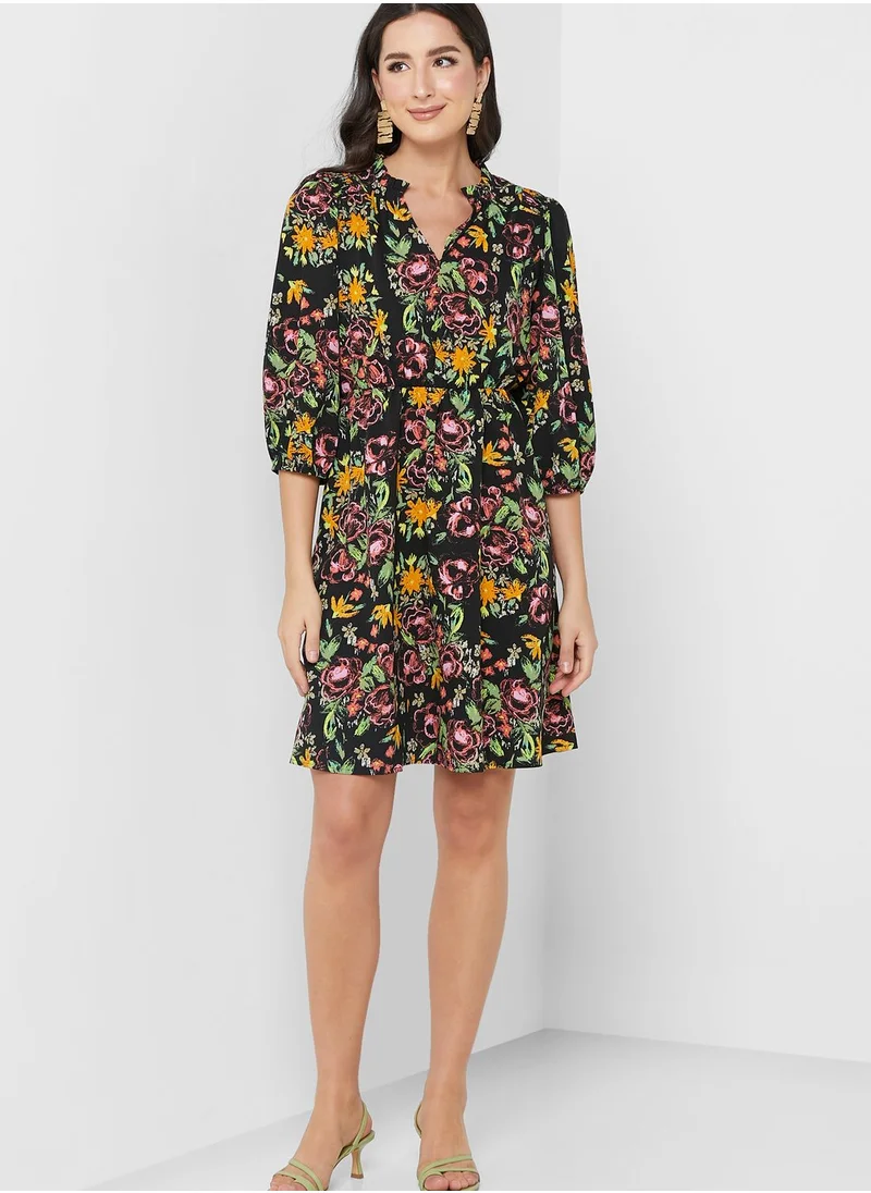 VERO MODA Puff Sleeve Tiered Dress