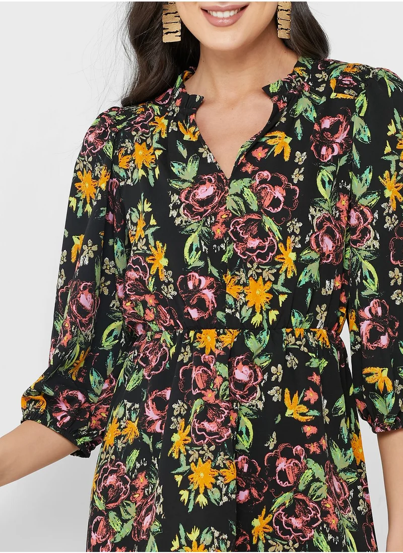 VERO MODA Puff Sleeve Tiered Dress