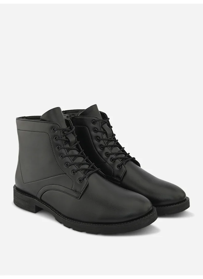 ستايلي Styli Lace Up Ankle Boots with Side Zipper