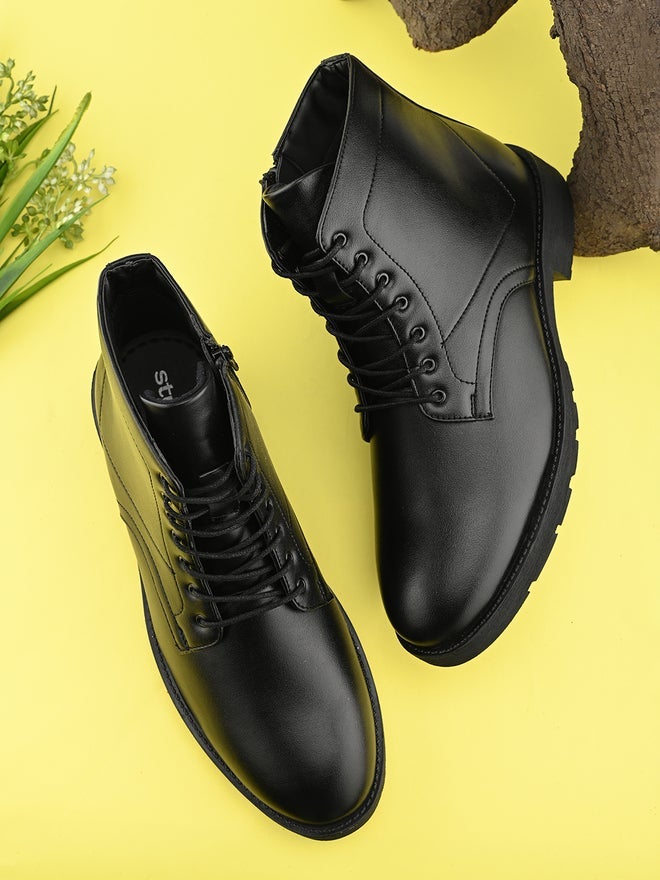 Styli Lace Up Ankle Boots with Side Zipper - Image 3