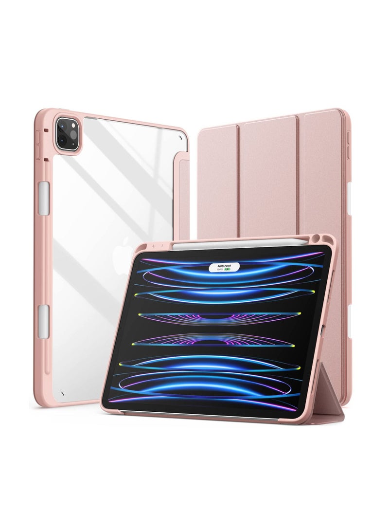 جي تيك جراب JETech لجهاز iPad Pro مقاس 11 بوصة مع حامل أقلام رصاص شفاف وغطاء خلفي شفاف وحامل رفيع مقاوم للصدمات وغطاء لوحي للاستيقاظ / النوم التلقائي - Image 1