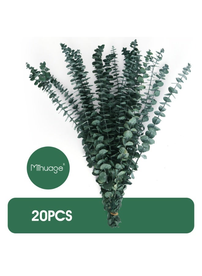 20 Pcs Dried Preserved Eucalyptus Stems 17" Natural Green Plant Made from Real Eucalyptus Leaves Branches for Flower Arrangement, Wedding Decor, Home Décor,DIY arrangement - Image 2