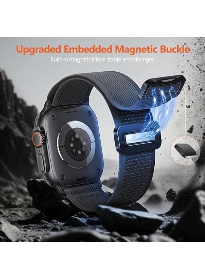 Compatible with Apple Watch Ultra 3/2/1 Band 49mm, Breathable & Soft Magnetic Nylon Strap for Series 11/10/9/8/7/6/5/4/SE Trail Loop Band 46mm 45mm 44mm 42mm - Image 3