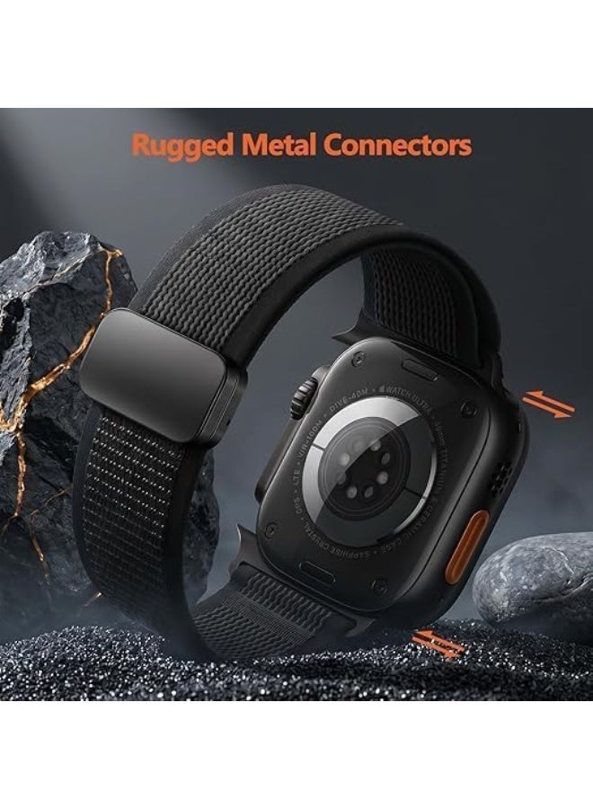 Compatible with Apple Watch Ultra 3/2/1 Band 49mm, Breathable & Soft Magnetic Nylon Strap for Series 11/10/9/8/7/6/5/4/SE Trail Loop Band 46mm 45mm 44mm 42mm - Image 5