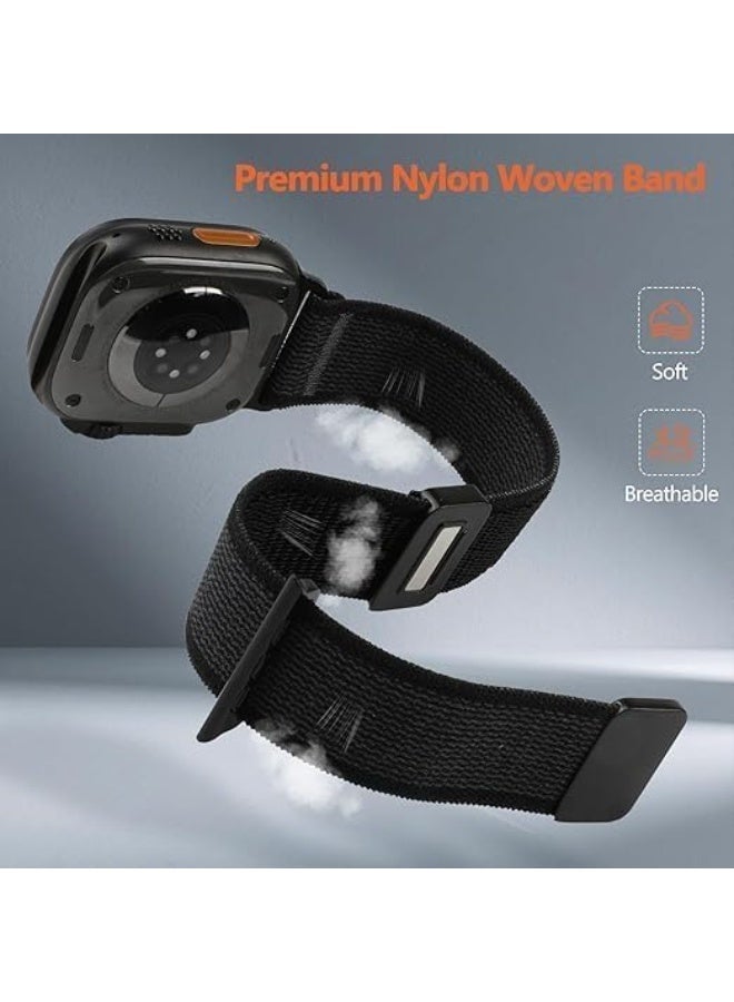 Compatible with Apple Watch Ultra 3/2/1 Band 49mm, Breathable & Soft Magnetic Nylon Strap for Series 11/10/9/8/7/6/5/4/SE Trail Loop Band 46mm 45mm 44mm 42mm - Image 4