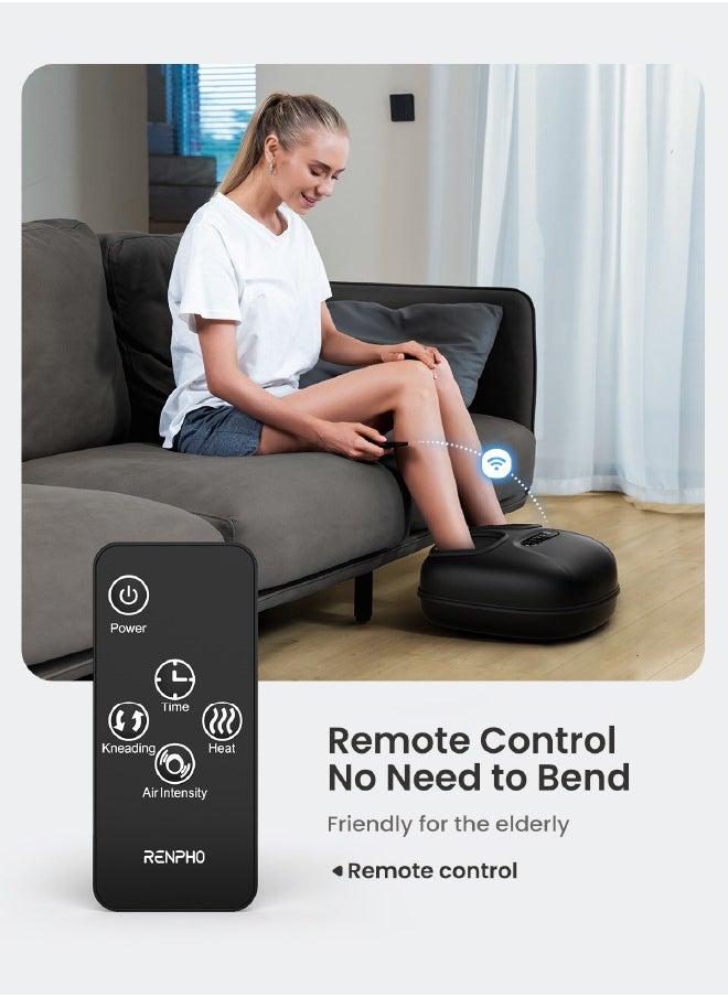 RENPHO RENPHO Portable Foot Massager with Heat for Plantar Fasciitis, Shiatsu 3D Kneading, Compression, Remote Control, Electric Feet Massager Fits Size Up to 10.5, Gifts for Men Women  - Image 4