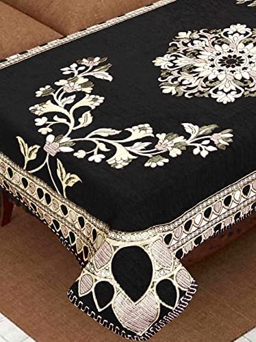 CASANEST Premium Luxurious Attractive Design Polyster 24 Seater Center Table Cover Size 36x54 inch Black - Image 2