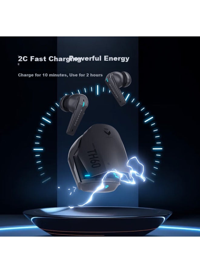 Machenike Th60 Bluetooth Wireless Earphones, Compatible With Apple And Android, True Wireless Fearless Contract, In-ear Bluetooth 5.4 Sports Headphones, Long Battery Life, High Power Capacity, Excellent Sound Quality, White - Image 5