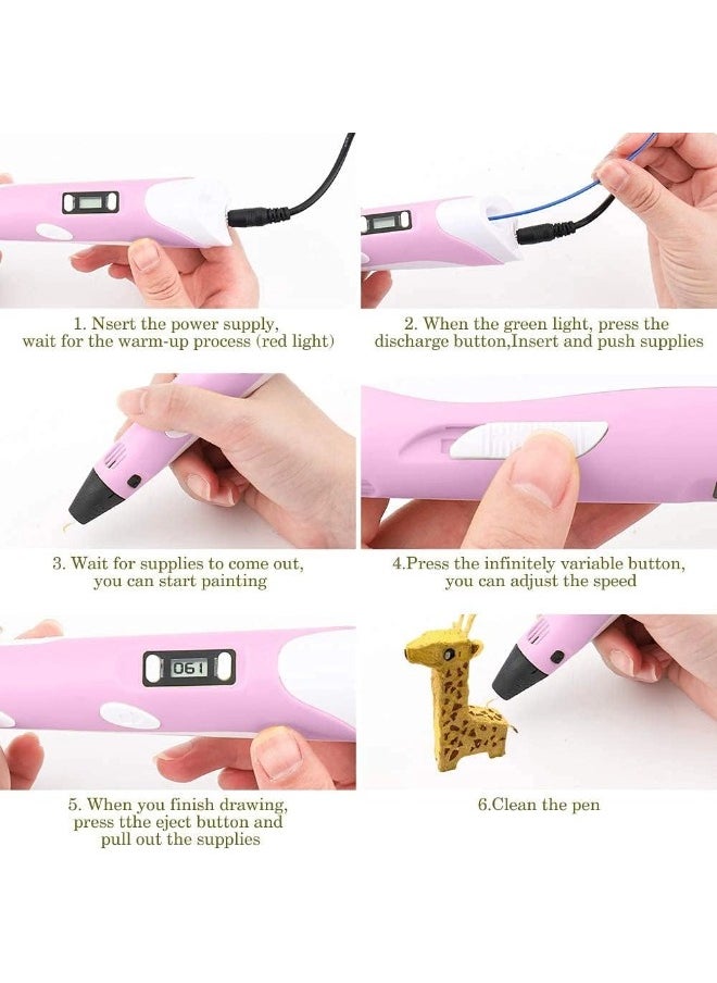 ShebSheb 3D Printing Pen,3D Drawing Pen with PLA Filaments LED Display for Kids,Adults,Model Making  - Image 4