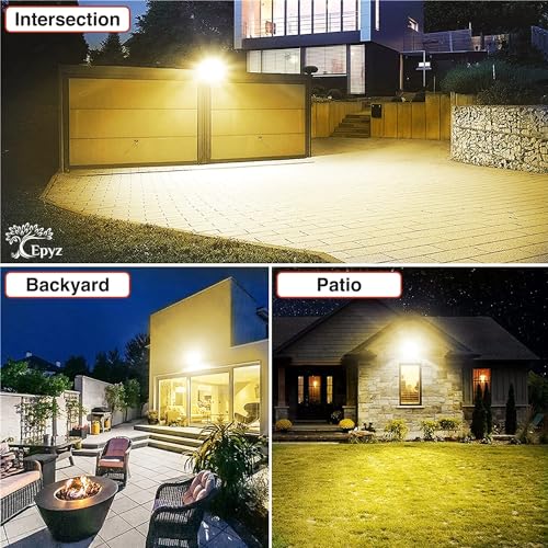 Epyz 30Watt Solar Flood Light Outdoor Garden Waterproof with Remote Control for Home Wall Compound Entrance Automatic LED Lamp [ Pack of 1, Warm Yellow Light ] [ 2500mAh, 114LED ] - Image 2
