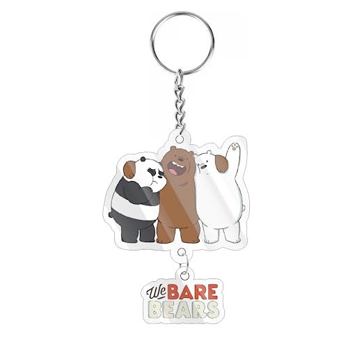 Careflection Plastic Cute We Bare Bears Keychain Keytag For Korean Kpop Fandom For Girls And Boys,Multicolor - Image 1