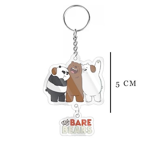 Careflection Plastic Cute We Bare Bears Keychain Keytag For Korean Kpop Fandom For Girls And Boys,Multicolor - Image 2
