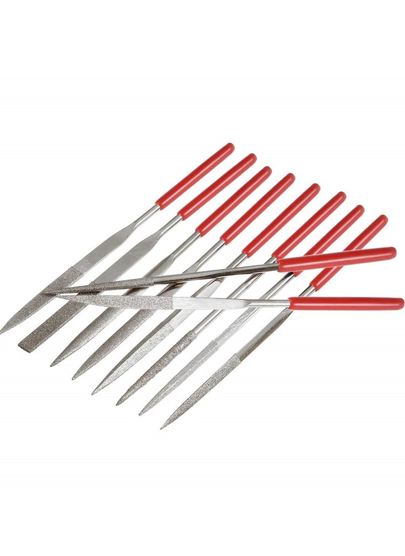 Y&D Fine Diamond File Set, Metal Needle Files in Round, Triangular, Square, Flat Shapes, Jeweler for Glass, Wood, Stone, Jewelry Carving, Sanding, and Polishing, 5x180mm, 10Piece  - Image 5